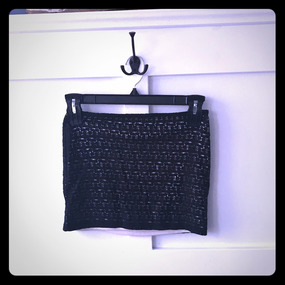 Black mini skirt